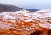 برف عجیب قهوه‌ای در عربستان سعودی + فیلم